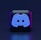 A 3D-style block with a blue logo in the center, set against a dark background. The logo resembles a game controller with two rounded edges and two circles on the front. The block has a subtle gradient, transitioning from dark to purple on its sides.